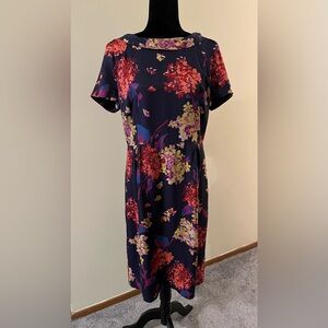 Boden Floral Print Navy Dress
